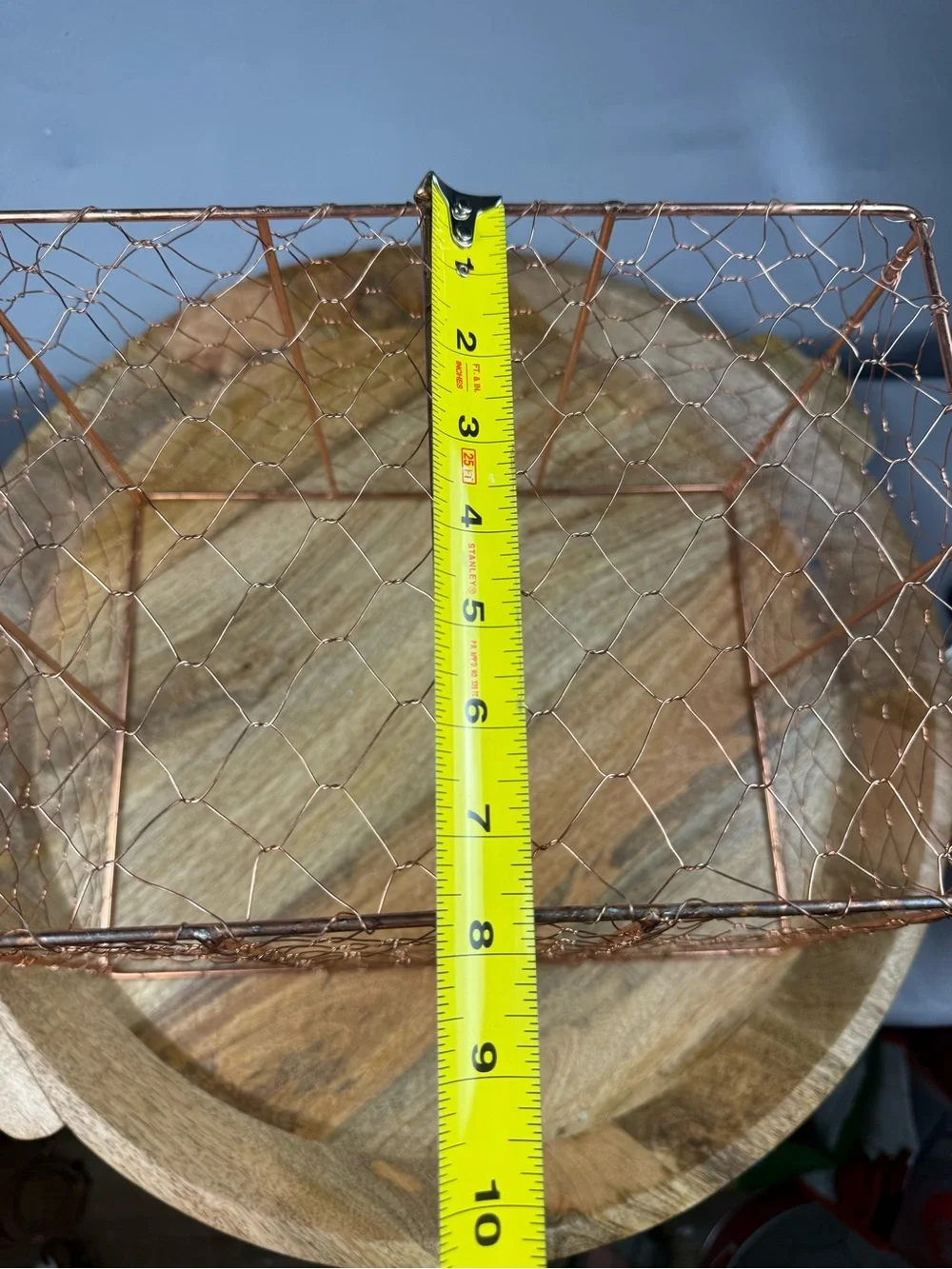 Copper Chicken Wire Farmhouse Basket Rustic Organizer Bin